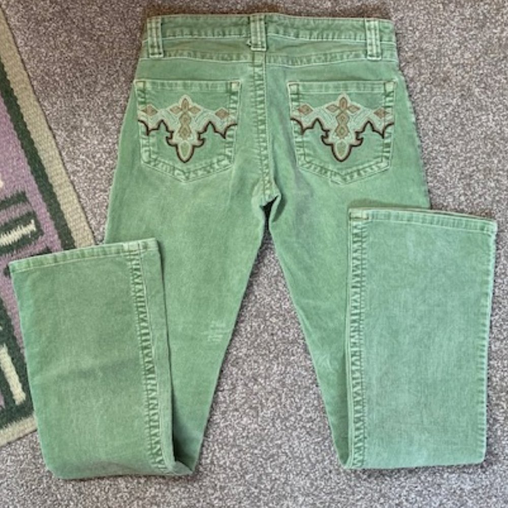 l.e.i.  corduroy pale green jeans 3